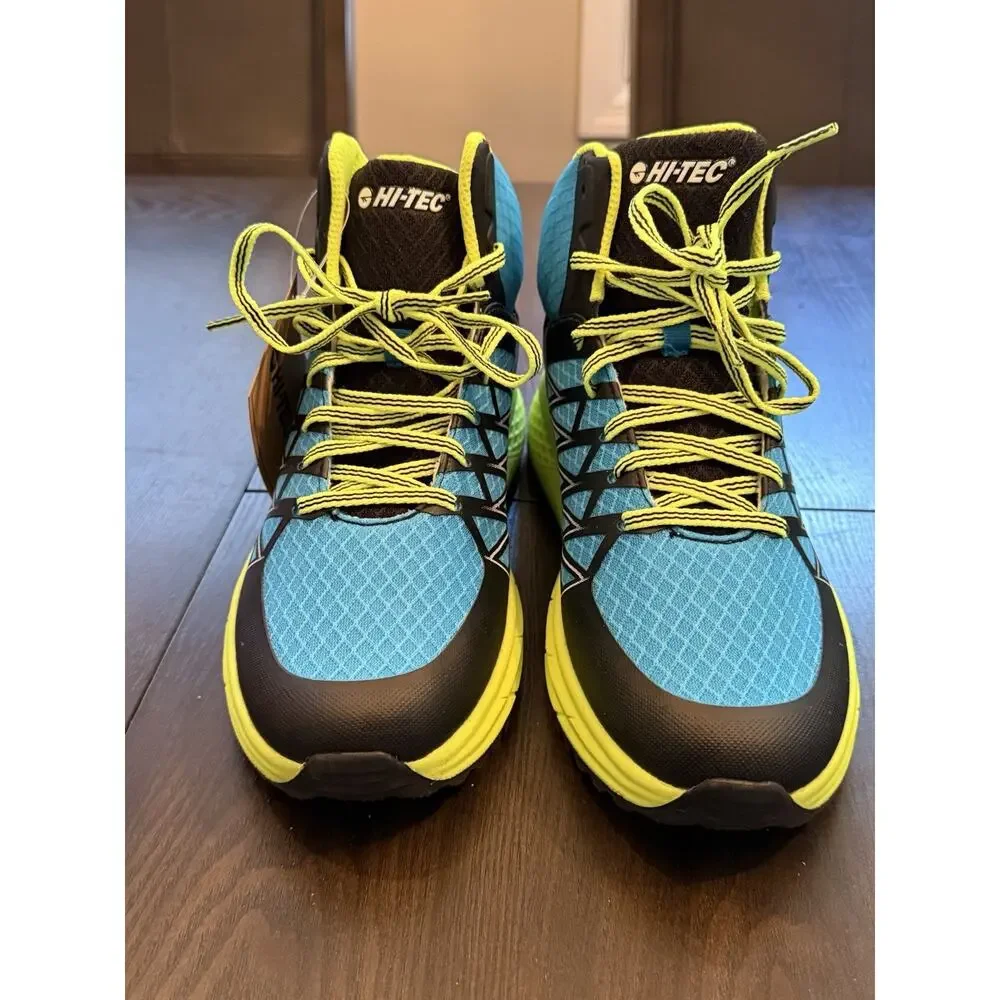 HI-TEC Demolisher Mid Men's Athletic Shoes Synthetic Black/Blue/Yellow 9.5
